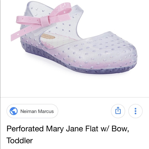 Mini Melissa Perforated Mary Jane Flat w/ Bow - Picture 5 of 6